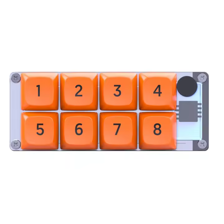 8 teclas Macro programable totalmente intercambiable en caliente interruptor mecánico 4 colores RGB luz teclado para juegos teclado numérico naranja - 1