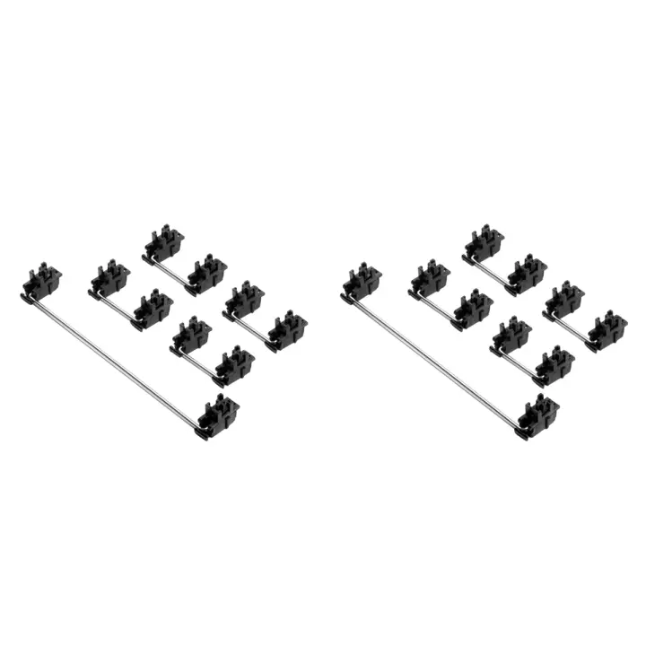 Eje de satélite de placa de acero para teclado mecánico, interruptor de eje Cherry MX montado en negro, estabilizadores 6,25u 2U, 2 uds. - 1