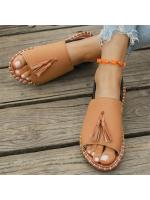 Sandalias planas para mujer, deslizantes, con puntera abierta, cómodas, antideslizantes, para caminar, ligeras, elegantes, sandalias de corcho, suela suave, para exteriores - details 1