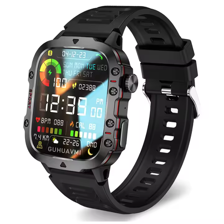 2024 Nuevo Reloj Inteligente con Seguimiento GPS para Hombres, Pantalla AMOLED HD de 1,96 Pulgadas, Asistente de Voz y Llamadas Bluetooth, Reloj Inteligente Deportivo Resistente al Agua para Fitness,Calidad militar,100 + modo deportivo - 1