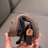 Botas de goma antideslizantes para niñas, botines clásicos de piel cálida, con cremallera, estilo Chelsea, a la moda, para Otoño e Invierno - details 20