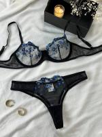 Babydoll de encaje bordado erótico, lencería Sensual de encaje, conjunto de sujetador 2024 para mujer, ropa interior íntima, disfraces sexys, conjunto de sujetador y bragas - details 1