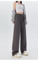 Primavera otoño mujer pantalones largos Casual pierna ancha cintura elástica Mujer Pantalones rectos de punto 2024 Pantalones deportivos pantalones sueltos - details 6