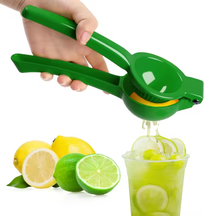 Exprimidor Limon Manual, Exprimidor para Cítricos, Acero Inoxidable Prensa de Cítricos para Hacer Zumo, Exprimidor Limon Naranjas Manual de 7cm de Diámetro para Cocina, Restaurante (Amarillo) - 1