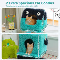 PAWZ Road 2 en 1 Árbol para gatos con postes rascadores de sisal, condominio acogedor, pequeño árbol para gatos de interior, linda casa de cama para gatos, juguetes para mascotas - details 13