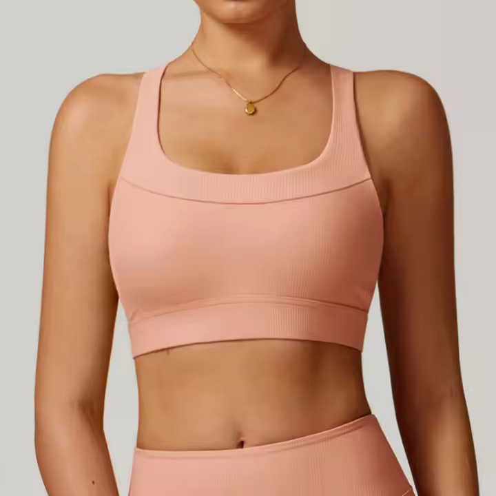 Top de Yoga con Espalda Abierta para Mujeres Sports Bra Deportivo Transpirable con Corte Trasero - 1