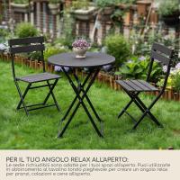 Set 2 Sillas De Exterior, Sillas Plegables, Acero Plástico, Gris Claro, Ahorro De Espacio, para Balcón Camping - Dimensiones AxANxFON: 78 x 37 x 45 cm - Art - details 25