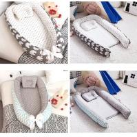 Cuna Portátil 85x50 cm con Almohada y Paragolpes de Algodón Cuna de Viaje Recién Nacido para Bebés y Niños de 0 a 12 Meses Desmontable y Lavable Cuna Antiaplastamiento Cama Mediana Nido Biônico Almohada para bebé Cuna de Viaje - details 7