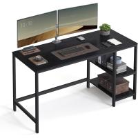 Escritorio con 2 Estantes a la Izquierda o a la Derecha, Mesa de Trabajo, para Salón Oficina, Estructura de Acero, Industrial, Negro Ébano LWD047B16 - details 65