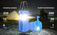 Linternas solares regalo recargables  camping Portátil multifunción LED manivela Faroles jardin exterior - details 6