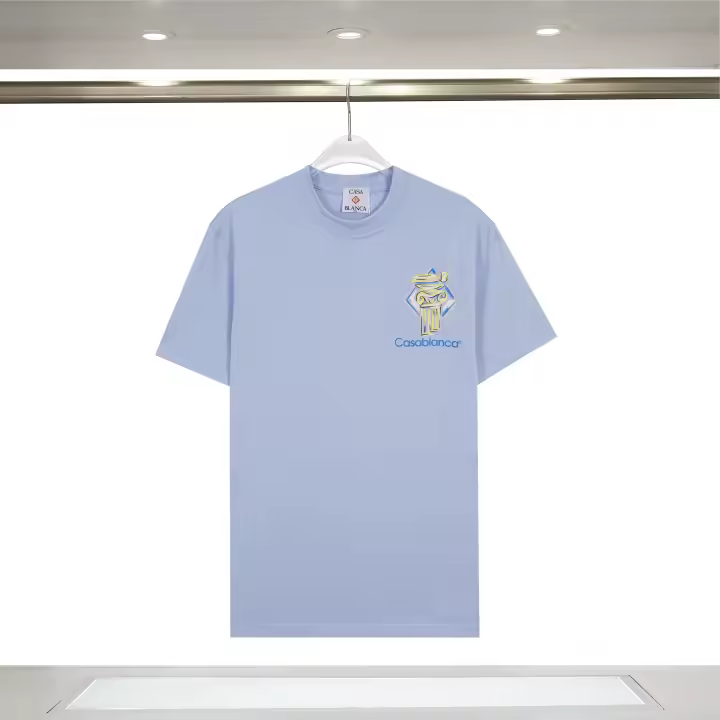 Camisetas de Verano Casuales para Hombres de Algodón Puro Cuello Redondo Mangas Cortas - 1