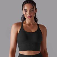 Sujetador de yoga sin costuras para mujer, sujetador deportivo cruzado de alto impacto, a prueba de golpes, top corto, transpirable, antisudor - details 11