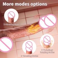 Consolador realista vibrador aplicación Control remoto inalámbrico calentado retráctil grande femenino masajeador vaginal juguetes sexuales para mujeres - details 2