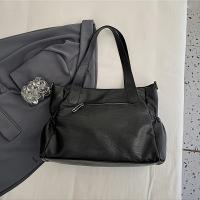 Bolso de Hombro Negro Elegante de Gran Capacidad Correa Ajustable Cierre con Cremallera - details 0