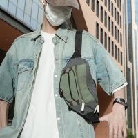Bolso de pecho para hombre con contraste de Color de retales, riñonera de nailon Y2k para exteriores, bandolera con correa ajustable, bolso deportivo para caminar y montar - details 18