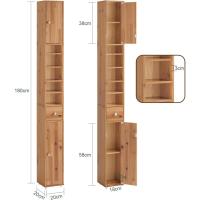 Mueble de Baño de Alto Estante Estanterías con 2 Puertas y Cajón Blanco Tamaño 20x20x180cm - details 12