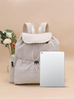 Mochila de moda Práctico diseño de cordón de gran capacidad Nicho casual y liviano hombres y mujeres pueden llevar mochila de tela lavada - details 6