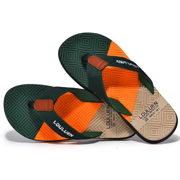 Verano zapatillas de playa chanclas de goma para hombres antideslizante desgaste exterior casual sandalias para hombres. - 1