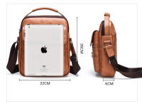 Bolso De Hombro Para Hombre De Cuero Vintage Lujo Bolso Mensajero Casual Bandolera Pequeña Bolso De Negocios Estilo Vintage - details 0