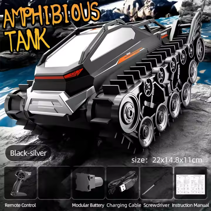 JJRC Q183 RC Car 2.4G Amphibious All Terrain Tracked Tank Remote Control Truck Climbing Off-Road Vehicle Waterproof Toy Kid Gift - 1