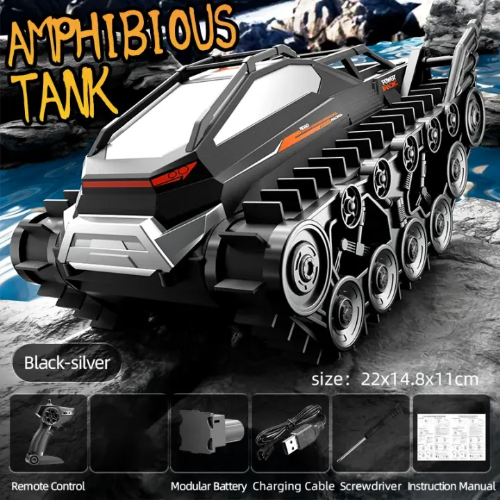 JJRC Q183 RC Car 2.4G Amphibious All Terrain Tracked Tank Remote Control Truck Climbing Off-Road Vehicle Waterproof Toy Kid Gift - 1