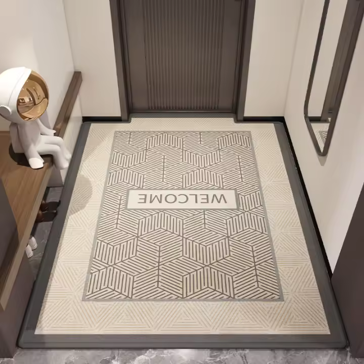 Alfombra de Entrada de Poliéster de Alta Gama Antideslizante para los Pies, Alfombra de Entrada Recortable para Dormitorio, Resistente a la Desvanecimiento, Hecha a Máquina - 1