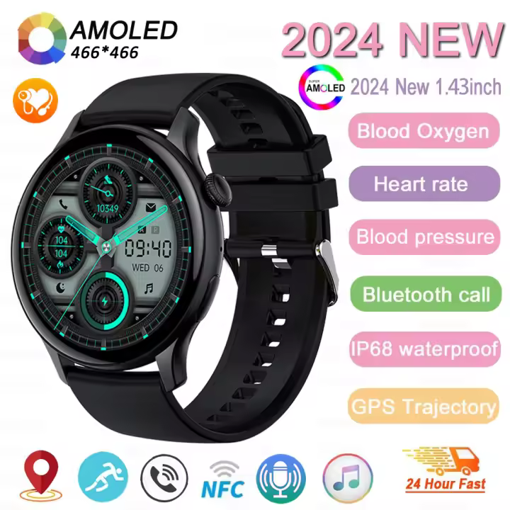 2024 Nuevo reloj inteligente con llamadas Bluetooth IP68 Pulsera impermeable Esfera personalizada Mujeres NFC AI Asistente de voz Reloj inteligente con frecuencia cardíaca Adecuado para sistemas Android e IOS Regalo del día de San Valentín para mujeres - 1