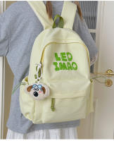 Mochila coreana simple de color sólido con alfabeto para estudiantes, mochila ligera de gran capacidad para viajes, mochila informal versátil - details 21