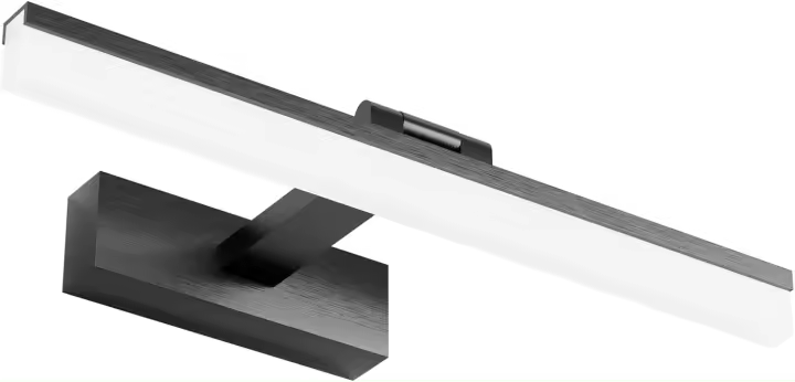 Lámpara LED de 32W Lámpara de espejo Aplique Blanco Frio 6000K Luz natural para Espejo Muebles de Maquillaje Aparato Montado en la Pared, Negro, 120CM - 1