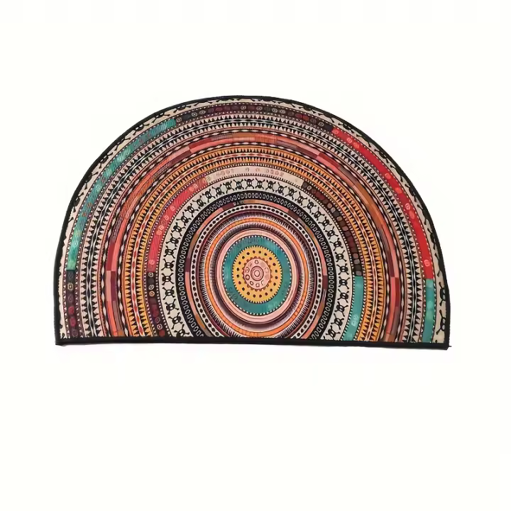 Alfombra Bohemia Semi-Redonda Pieza Única Antideslizante Ideal para Decoración del Hogar y Estilo de Granja Regalo Perfecto para Cocina o Habitación - 1