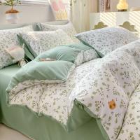 Conjunto de Cama Floral Retro Coreano Sábanas de Algodón Lavado 100%, Funda de Edredón Suave, Funda de Almohada - details 16