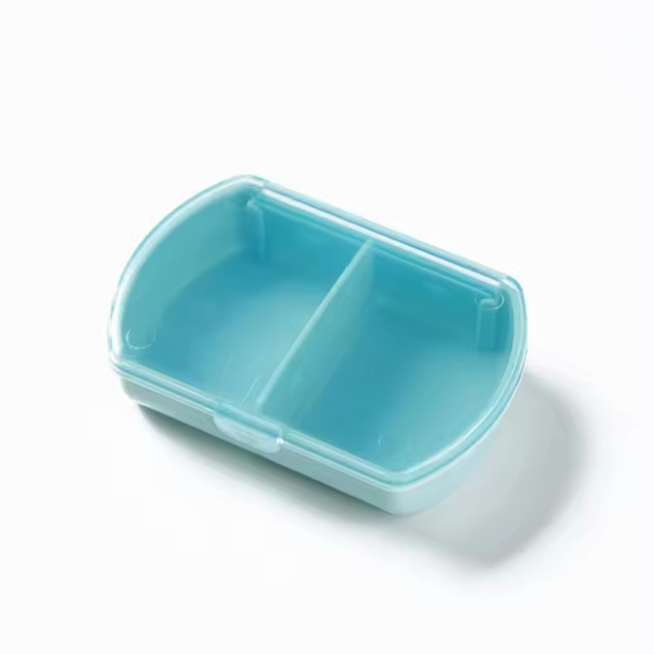 Caja dispensadora a prueba de humedad, caja de almacenamiento portátil para medicamentos, 2 rejillas, pastillero a prueba de polvo, Mini organizador de pastillas para viaje - 1