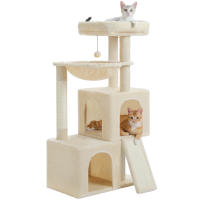 PAWZ Road Árbol para gatos de varios niveles con 2 acogedores condominios, hamaca, almohadilla rascadora para gatos, gran torre para gatos, poste rascador para gatos de interior, casa para gatos, juguetes para gatos - details 13