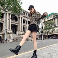 Botas Martin para mujer, botines de talla grande, punta redonda, tacón grueso, cordones, informales, media pantorrilla, Otoño e Invierno - details 4