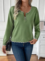 Otoño Invierno suéteres de punto con cuello redondo para mujer jersey casual - details 4