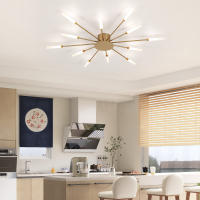 Goeco Luz de Techo LED Dorada 12 Cabezales, 12W, Montaje Directo, Eficiencia Energética - details 4