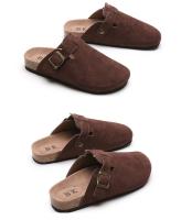 Zapatillas planas de exterior Retro concisas para mujer, sandalias modernas con hebilla, zapatos con correa, otoño e invierno, novedad de 2023 - details 4