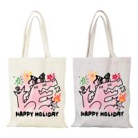 Bolso personalizado, bonito bolso de mano de lona, ​​bolsos de ocio con dibujos animados para mujer, nuevos bolsos, bolso de mujer, bolso de compras ecológico, tela de playa - details 0