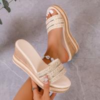 Sandalias de Verano para Mujer de Estilo Coreano y Japonés Suela Gruesa, Punta Abierta, Tacón Grueso, Antideslizante para Interiores, Exteriores, Playa - details 1