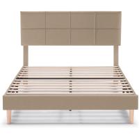 Estructura de cama tapizada de 30 cm, base para colchón, somier de láminas de madera, montaje sencillo - details 1