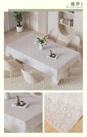 Mantel suave Ence ligero de lujo, cubierta de mesa de comedor de plástico impermeable blanco PVC, palo y rectangular no permanente - details 23