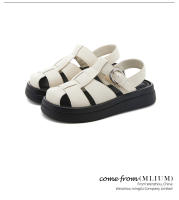 Sandalias de moda con hebilla retro y suela plana, estilo romano, huecas y cómodas para mujer. - details 7