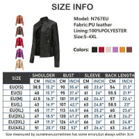 Chaqueta de cuero de imitación para mujer, chaqueta de motocicleta, delgada, corta, pu, primavera y otoño - details 0