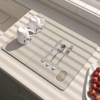 Alfombrilla de drenaje antideslizante, almohadilla de drenaje duradera, de diatomita creativa, de secado rápido, suave y absorbente, para mesa de cocina - details 2