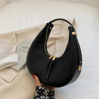Bolso tote de moda para mujeres Bolso de lujo de medio cuarto Luna bolso de hombro de marca para damas Bolso de axila de cuero PU y monedero - details 7