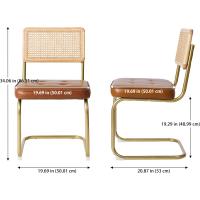 Pack de 2 Comedor Tapizadas, Sillas de Cocina Modernas con Patas de Metal, Gran Estabilidad y Capacidad de Carga, Blanco, Ratán, Vellón, Espuma - details 9