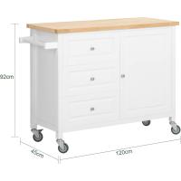 FKW47-W Carrito de Servir Carrito Auxiliar Cocina estantería de Cocina Carrito de Cocina móvil 100 x 92 x 45 cm Blanco ES - details 20