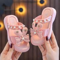 Nuevas zapatillas de goma para niños, sandalias 2024 con diseño de lazo, zapatos bonitos y a la moda para mujer, plataforma de verano a bajo precio - details 5