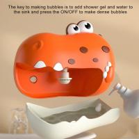 Máquina de burbujas de baño para niños, soplador automático de burbujas con forma de dinosaurio, eléctrico con ventosa, compañero de baño para niños - details 8