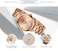 Reloj de Pulsera de Cuarzo Elegante para Mujer Diablo de Luz Solar con Acentos de Diamante de Imitación Pulsera de Acero Inoxidable Impermeable Estilo Casual - details 4
